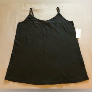 Anthropologie 100% Cotton Black Tank Top Size XS